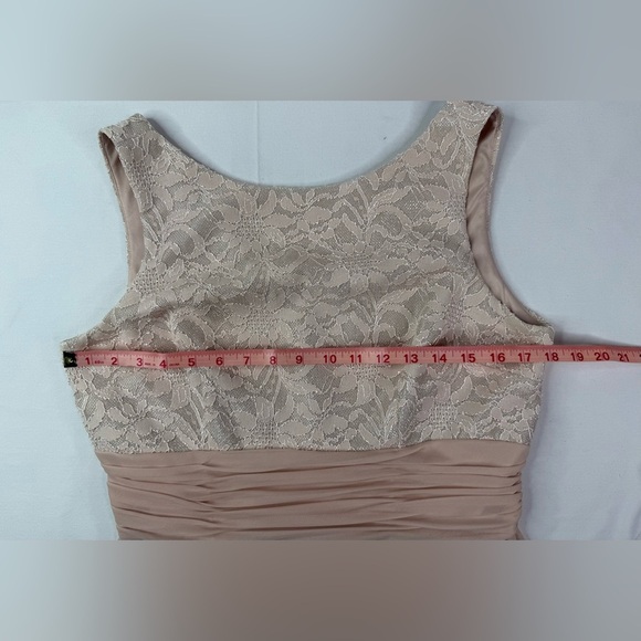 JH Evenings Champagne Shimmery Formal Semi Prom Party Bridesmaid Dress Size 12 - Picture 6 of 8